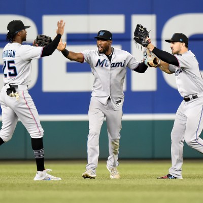 This is a 2023 photo of Jacob Berry of the Miami Marlins baseball team.  This image reflects the Marlins active roster as of Wednesday, Feb. 22, 2023,  when this image was taken. (