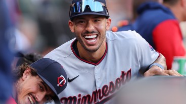 Carlos Correa of the Minnesota Twins looks on against the Chicago White Sox at Guaranteed Rate Field.