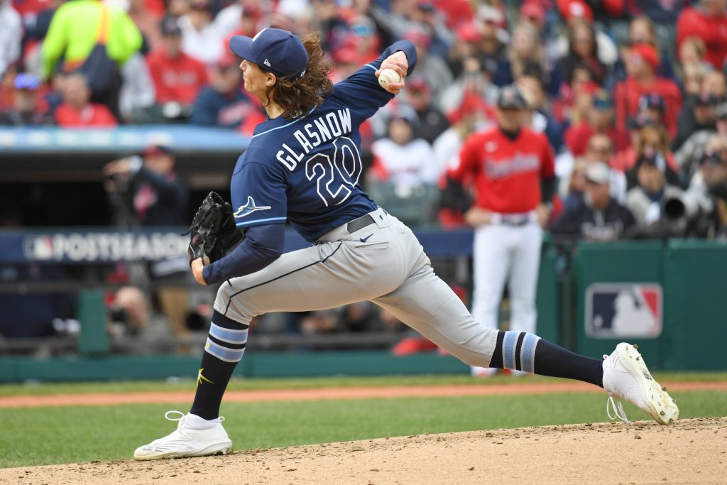 Tyler Glasnow strikes out two in first rehab start