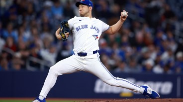 Yusei Kikuchi of the Toronto Blue Jays delivers a pitch in the second inning during a game against the New York Yankees at Rogers Centre.