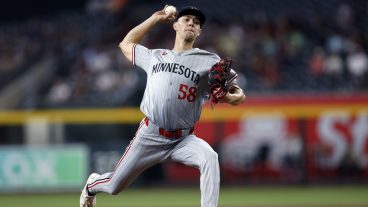 Starter David Festa of the Minnesota Twins pitches during the first inning of his MLB debut against the Arizona Diamondbacks at Chase Field. He is available on the waiver wire in most fantasy leagues.