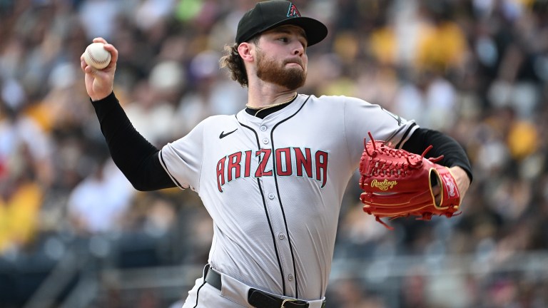 Ryne Nelson of the Arizona Diamondbacks pitches in the first inning during the game against the Pittsburgh Pirates at PNC Park.