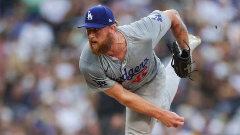 Michael Kopech of the Los Angeles Dodgers delivers a pitch in the fifth inning during a game against the San Diego Padres at Petco Park.