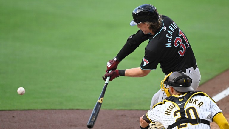 Jake McCarthy of the Diamondbacks and Kyle Higashioka of the Padres are two members of these teams pursuing the top spot in the NL Wild Card race.