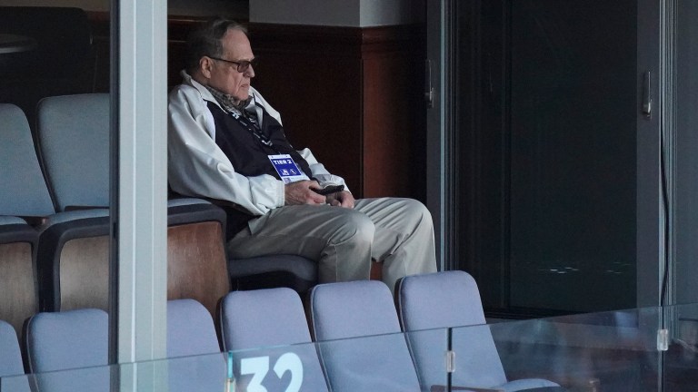 CHICAGO, ILLINOIS - MAY 01: Chairman Jerry Reinsdorf of the Chicago White Sox watches his team play against the Cleveland Indians at Guaranteed Rate Field on May 01, 2021 in Chicago, Illinois. (Photo by Nuccio DiNuzzo/Getty Images)